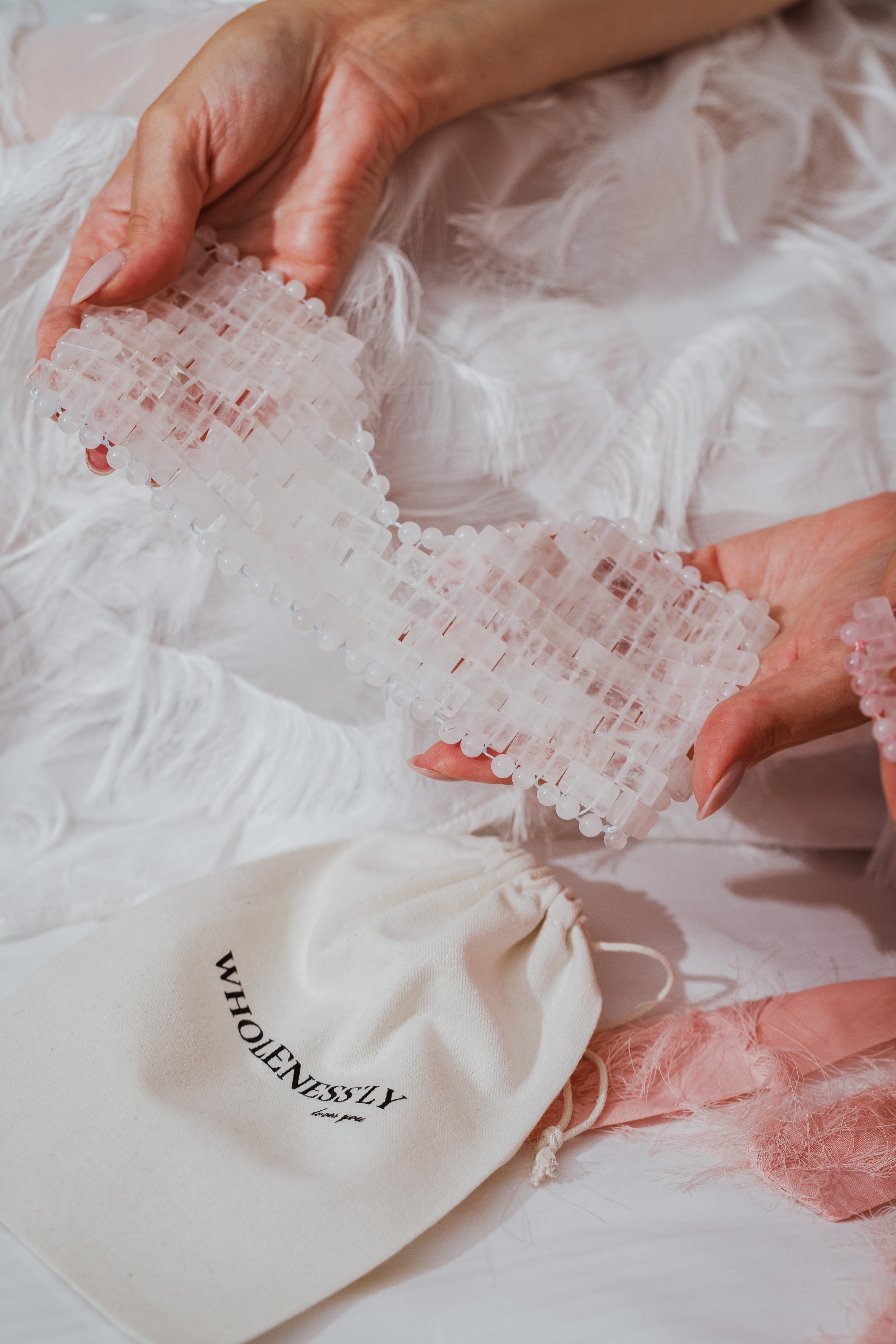 Clear Quartz Crystal Eye Mask for Tired Eyes - Wholenessly