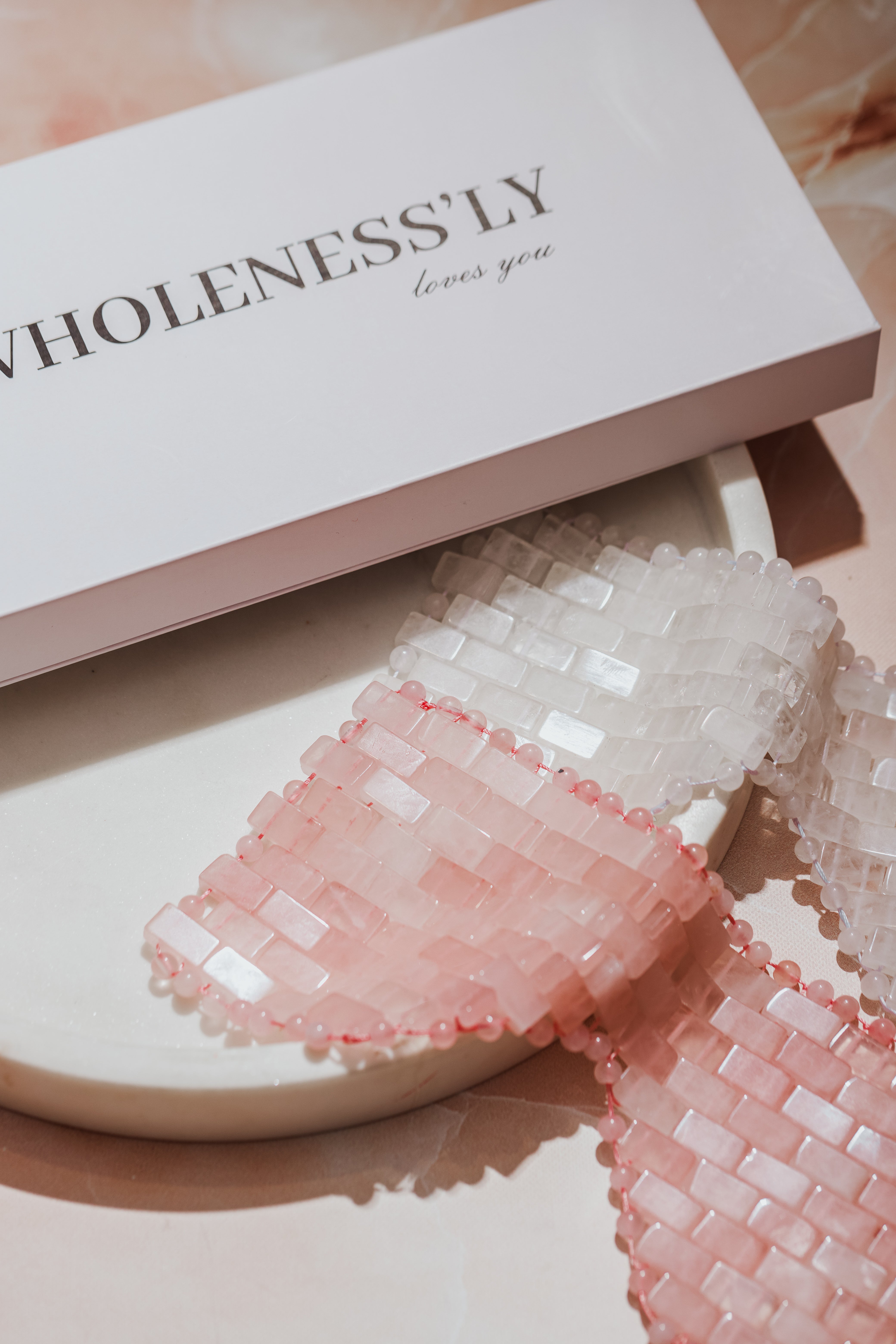 Clear Quartz Crystal Eye Mask for Tired Eyes and Rose Quartz Crystal Eye Mask - Wholenessly